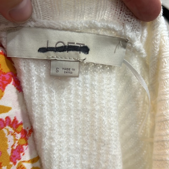 NWOT loft, Ivory, white cardigan open front with pocket - Picture 3 of 4